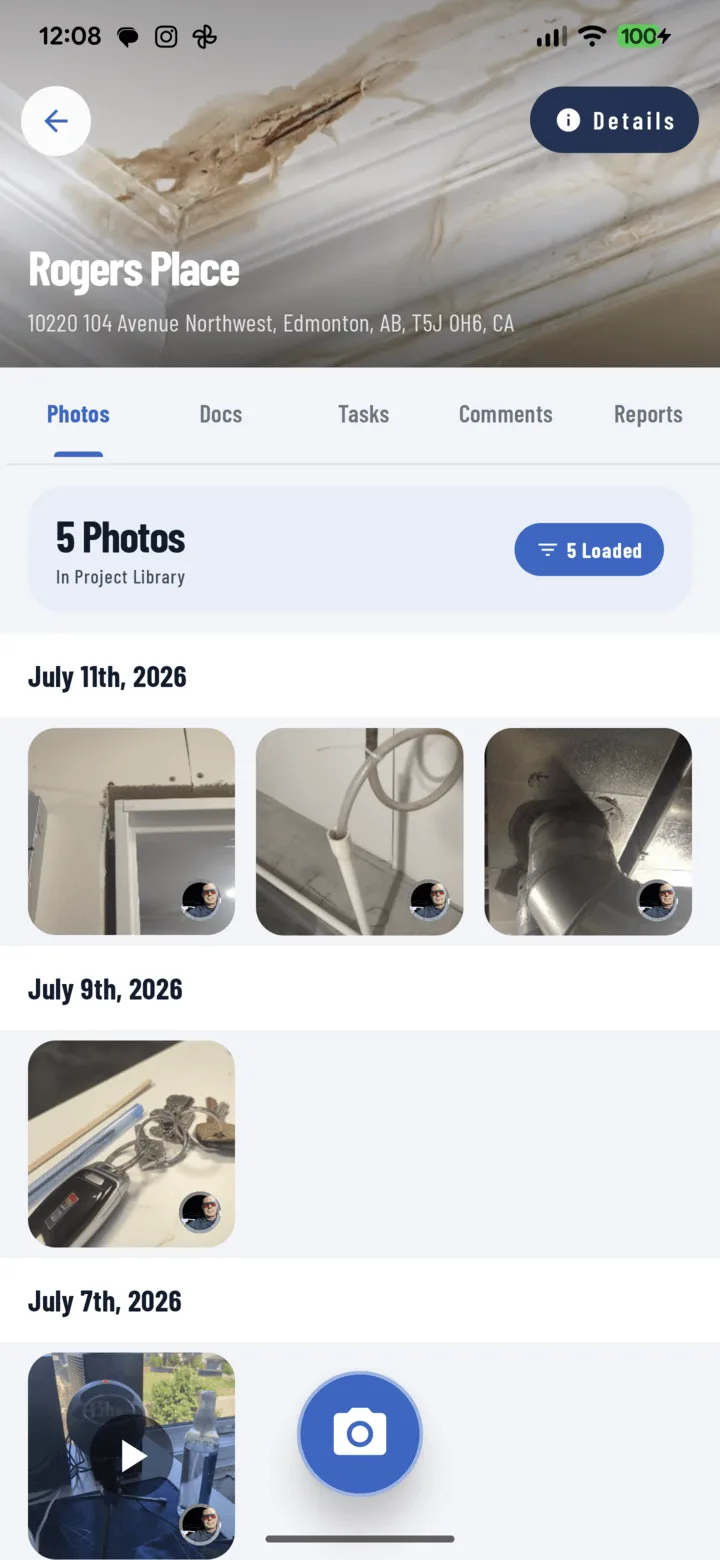 CrewBox project photos tab